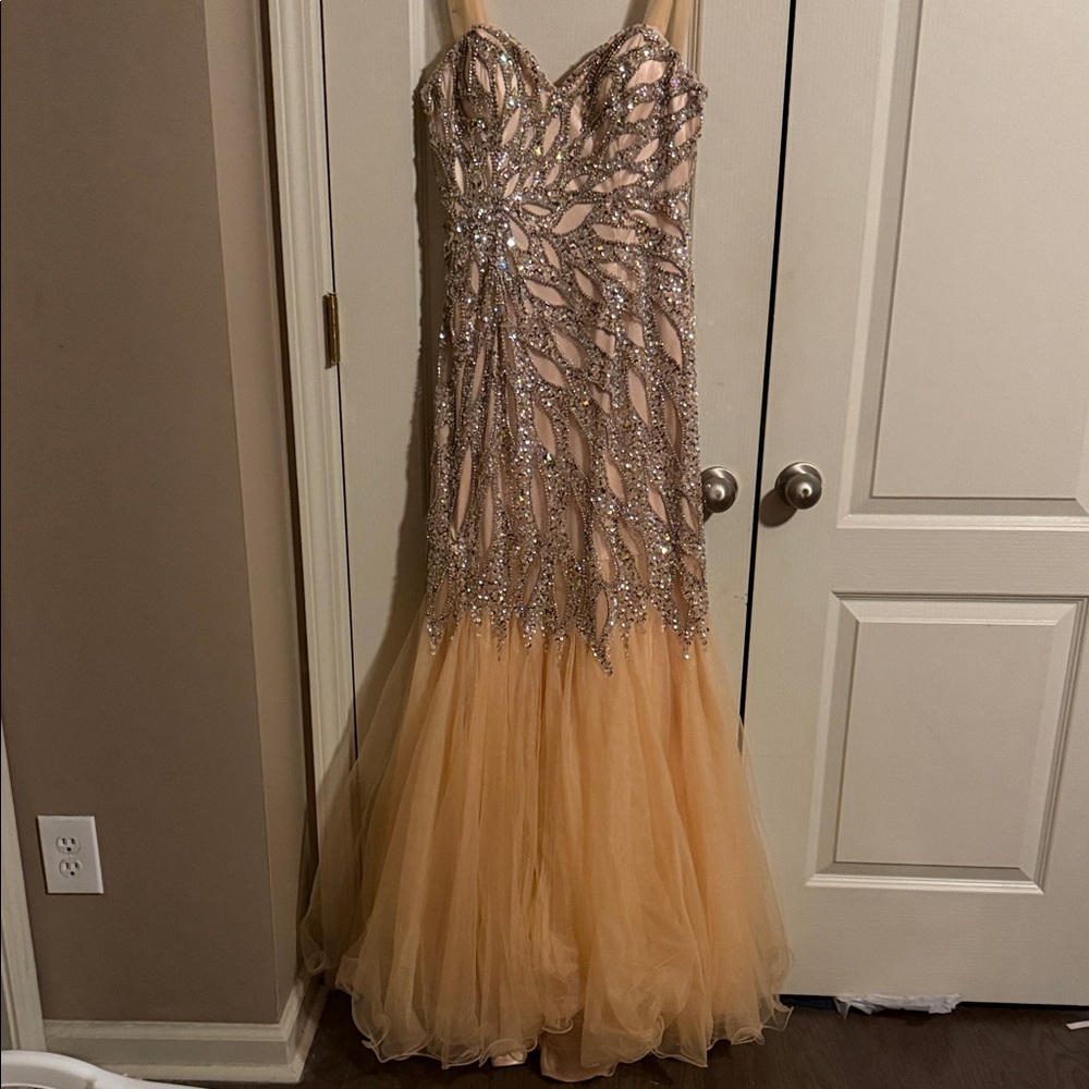 Splash Gold and Silver Prom Dress